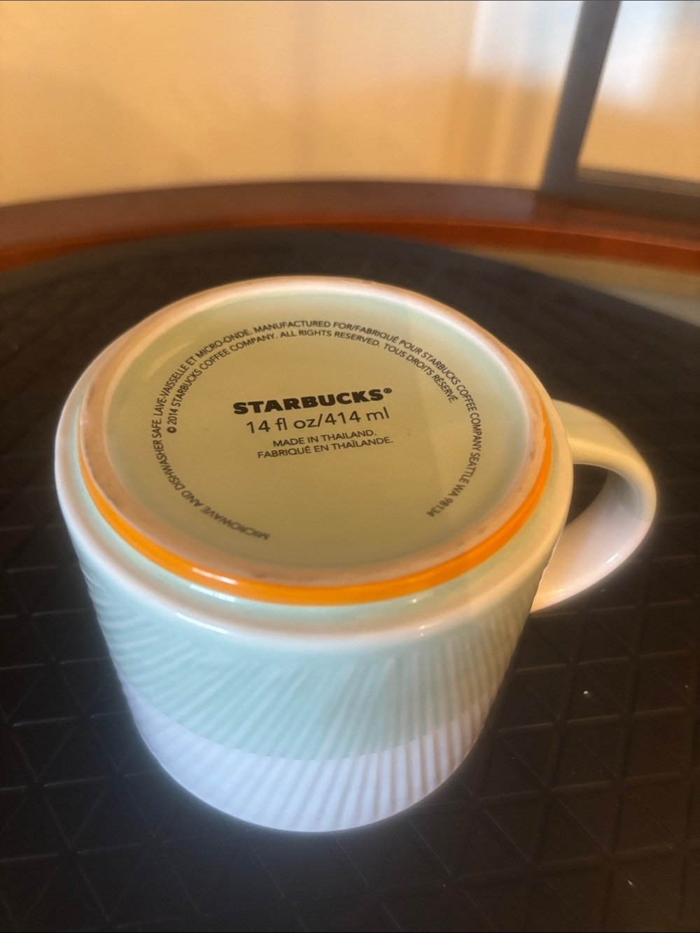 Starbucks White and Mint Green Ribbed Ceramic Mug - Picture 2 of 7